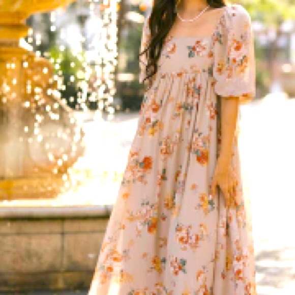 STORIA Floral Babydoll Maxi Dress - Picture 1 of 8